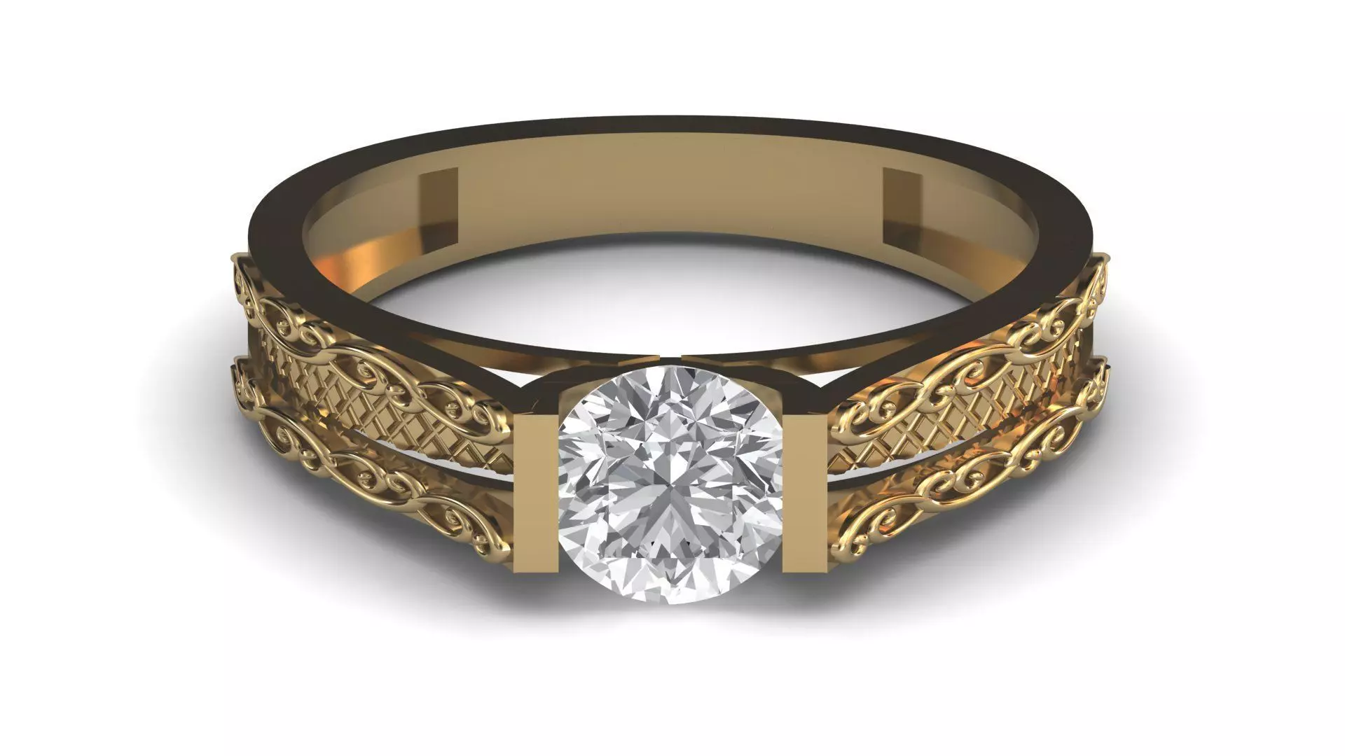 Single Stone Diamond Engagement Wedding Ring 3DM 30 3D print model_0