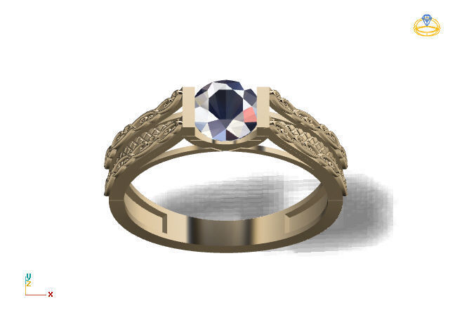 Single Stone Diamond Engagement Wedding Ring 3DM 30 3D print model_6