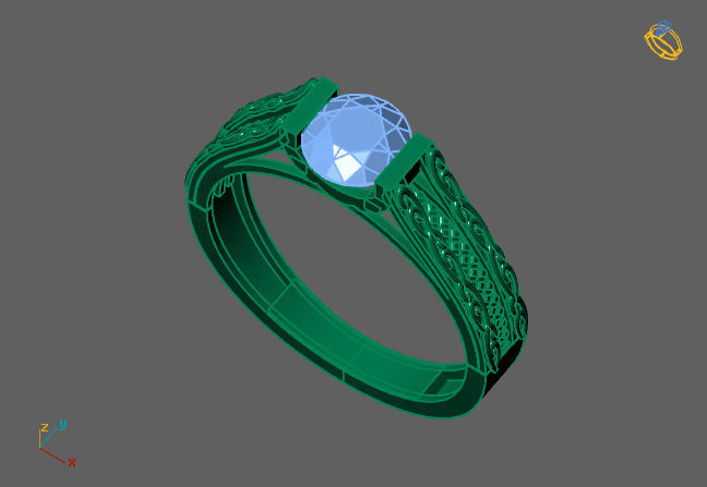 Single Stone Diamond Engagement Wedding Ring 3DM 30 3D print model_5