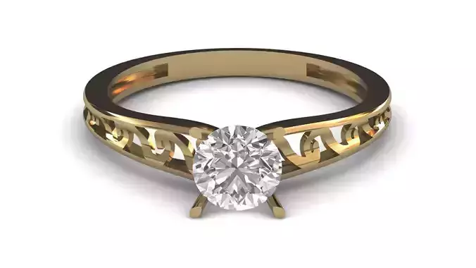 Single Stone Diamond Engagement Wedding Ring 3DM 3 3D print model