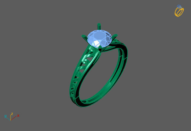 Single Stone Diamond Engagement Wedding Ring 3DM 3 3D print model_4