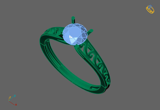 Single Stone Diamond Engagement Wedding Ring 3DM 3 3D print model_5