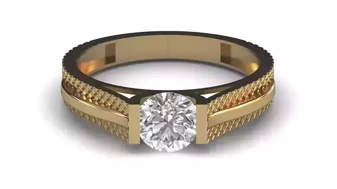 Single Stone Diamond Engagement Wedding Ring 3DM STL 29