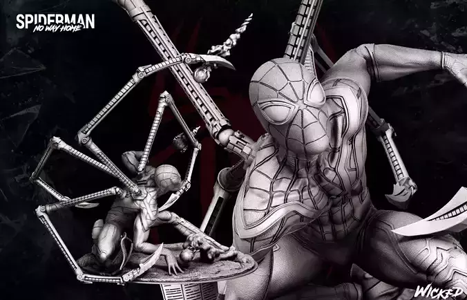 Wicked Marvel Spider Man Tom Holland Sculpture 3D print model 3D print model