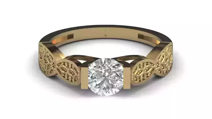 Single Stone Diamond Engagement Wedding Ring 3DM STL 26