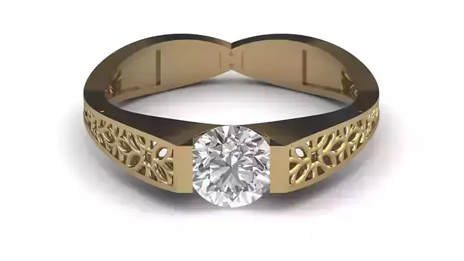 Single Stone Diamond Engagement Wedding Ring 3DM STL 25