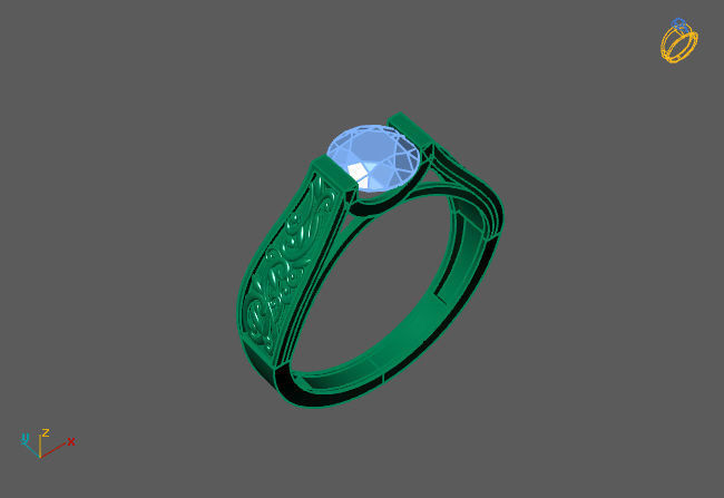 Single Stone Diamond Engagement Wedding Ring 3DM 23 3D print model_4