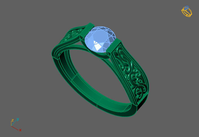 Single Stone Diamond Engagement Wedding Ring 3DM 23 3D print model_5