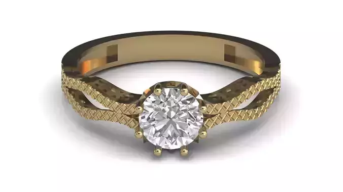 Single Stone Diamond Engagement Wedding Ring 3DM STL 22