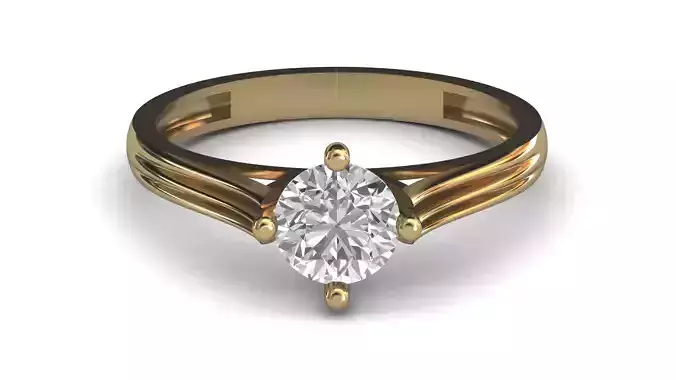 Single Stone Diamond Engagement Wedding Ring 3DM STL 20