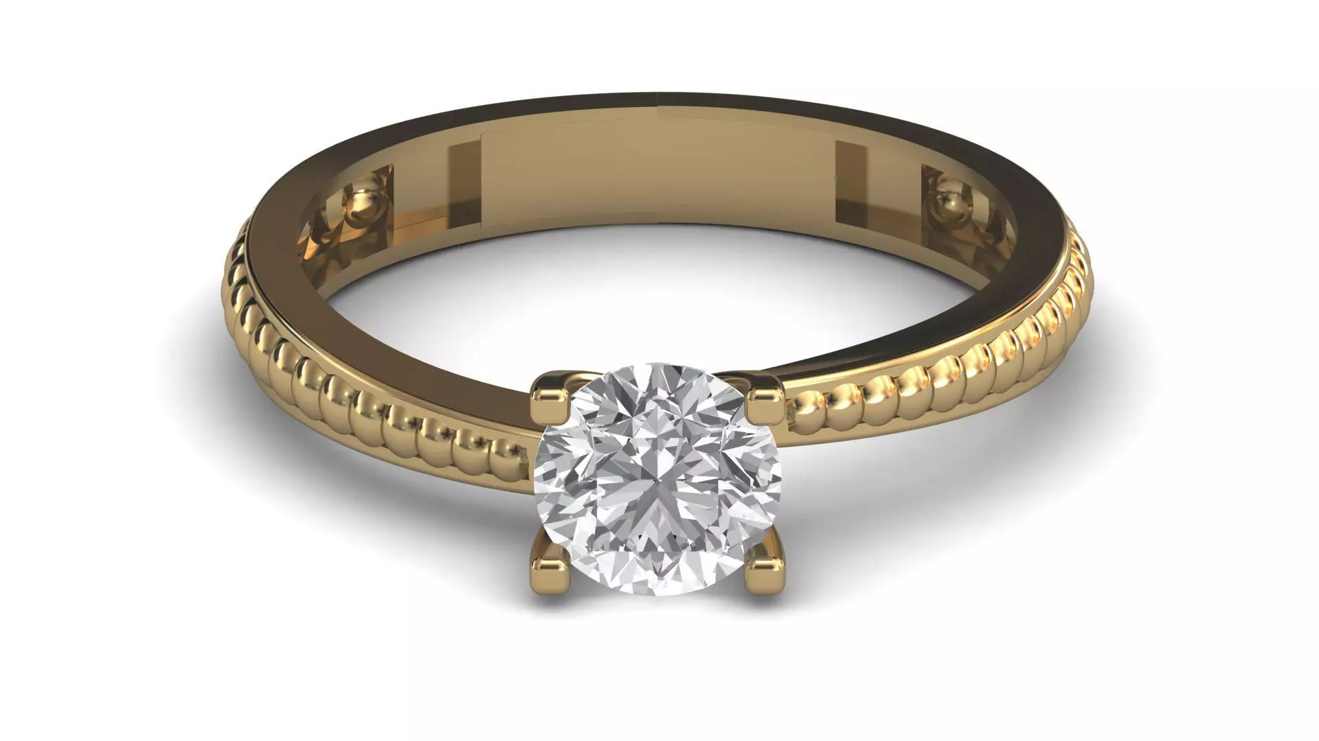 Single Stone Diamond Engagement Wedding Ring 3DM STL 2 3D print model