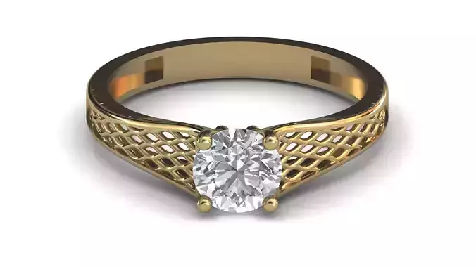 Single Stone Diamond Engagement Wedding Ring 3DM STL 19