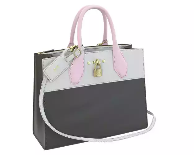 Louis Vuitton City Steamer Bag Green Biege Low-poly 3D model