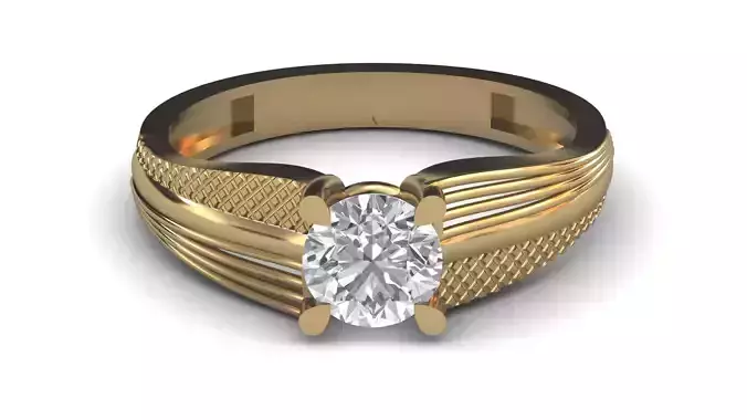 Single Stone Diamond Engagement Wedding Ring 3DM STL 18
