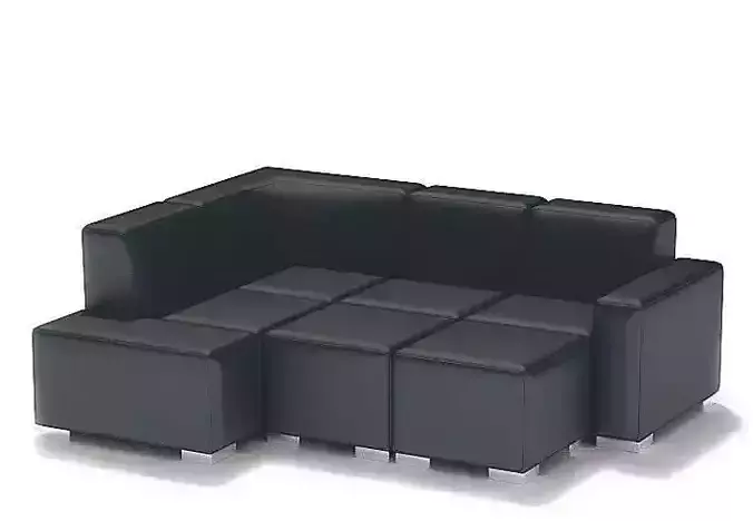 Modern Black Metal Sectional