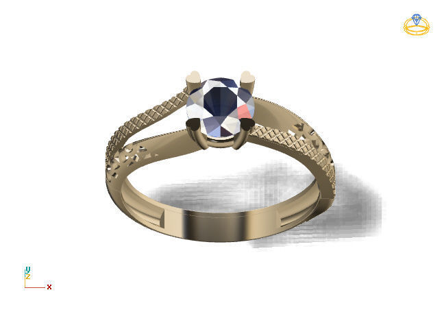 Single Stone Diamond Engagement Wedding Ring 3DM STL 17 3D print model_6