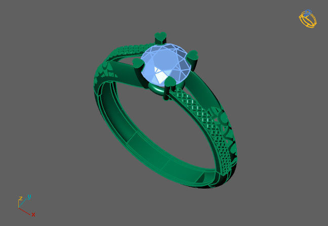 Single Stone Diamond Engagement Wedding Ring 3DM STL 17 3D print model_5