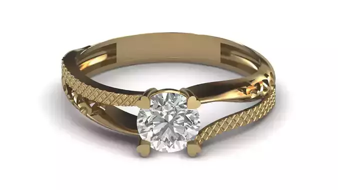 Single Stone Diamond Engagement Wedding Ring 3DM STL 17 3D print model