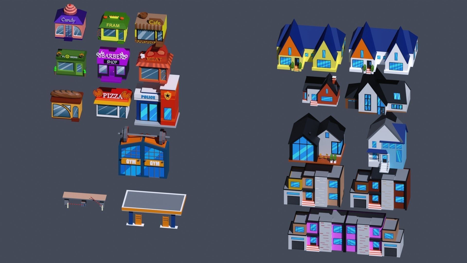 Building low Poly Pack  Low-poly 3D model_7