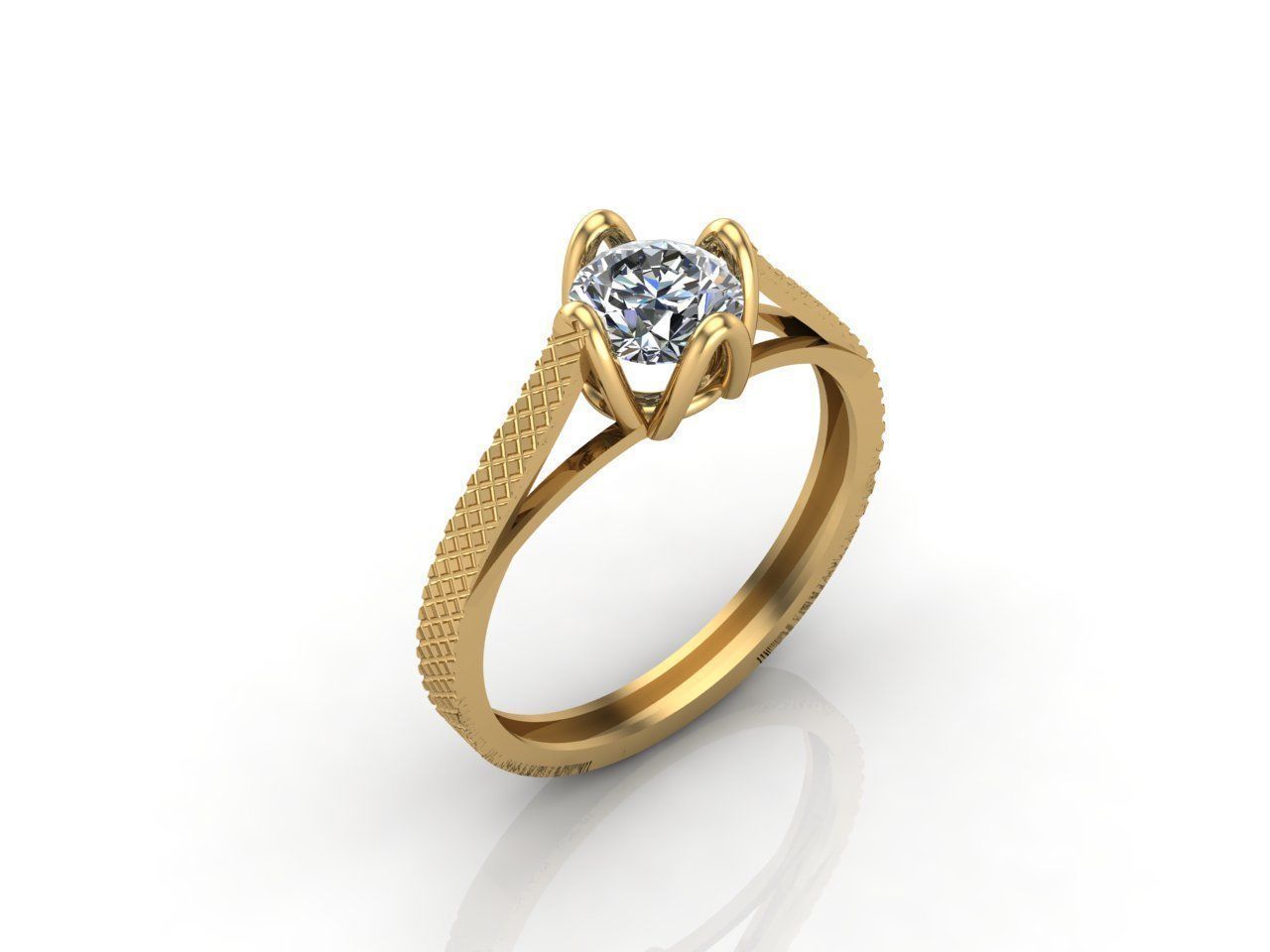 Single Stone Diamond Engagement Wedding Ring 3DM STL 16 3D print model_3