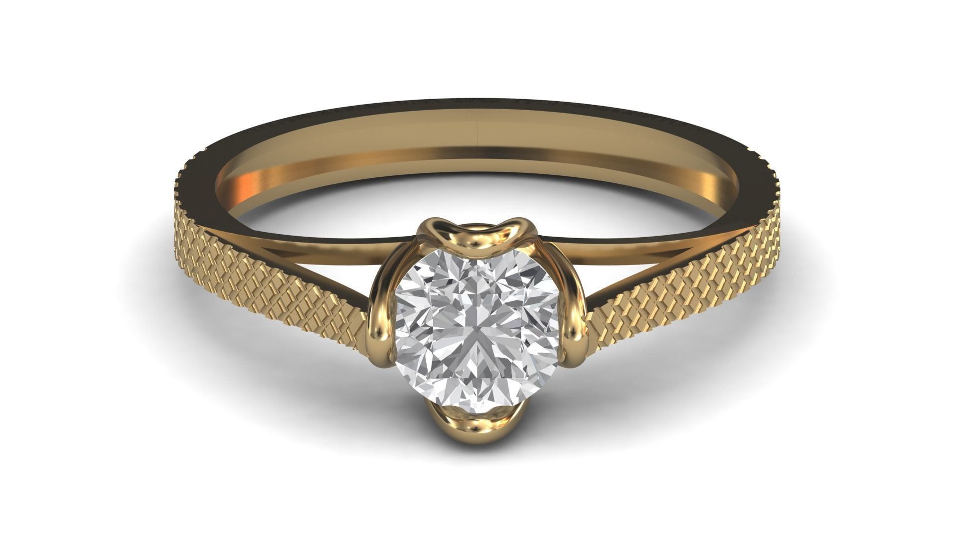 Single Stone Diamond Engagement Wedding Ring 3DM STL 16 3D print model_8