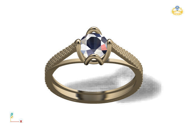 Single Stone Diamond Engagement Wedding Ring 3DM STL 16 3D print model_6