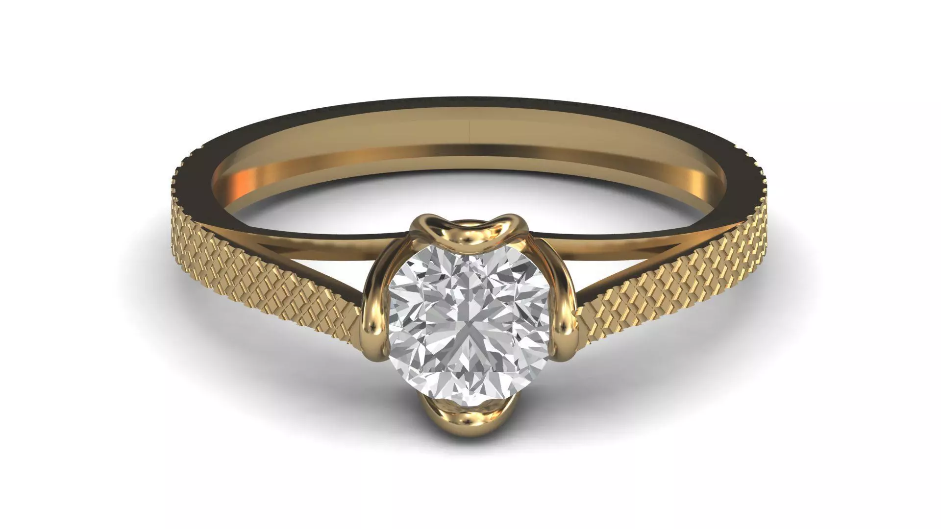 Single Stone Diamond Engagement Wedding Ring 3DM STL 16 3D print model_0
