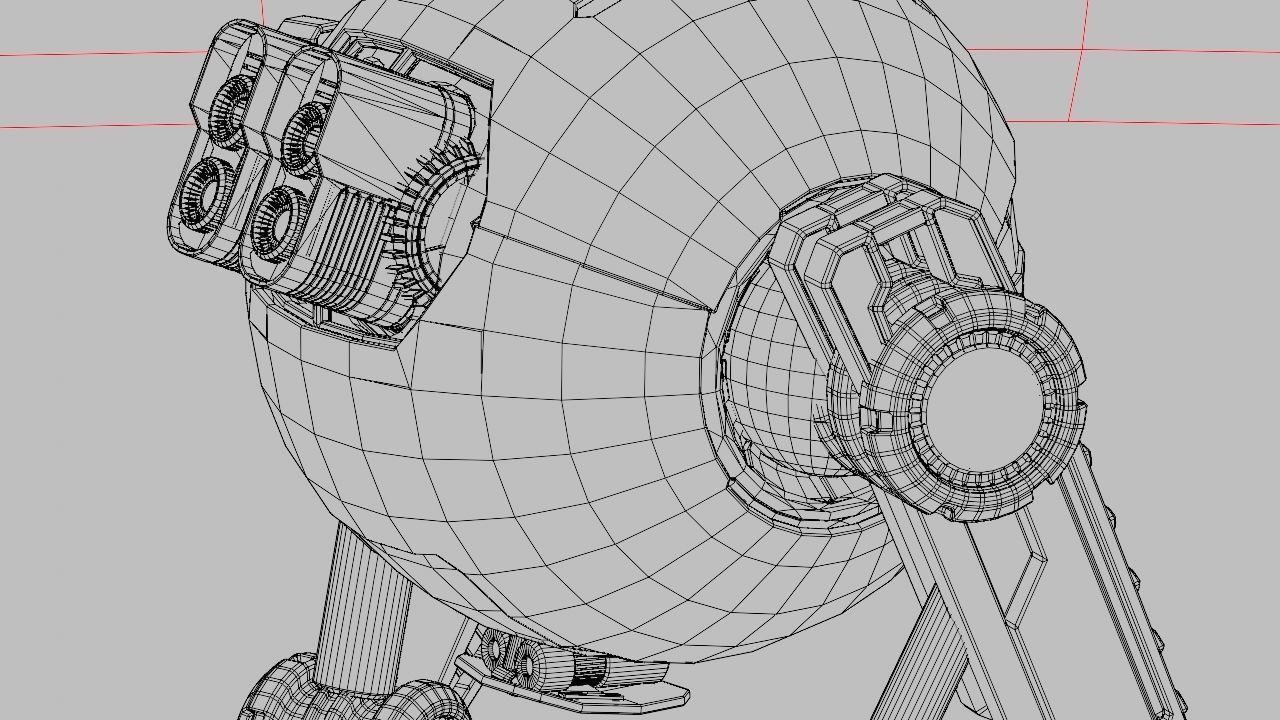 Combat robot  rigged character 3D model_32