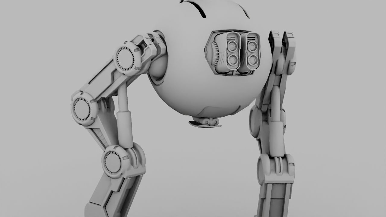 Combat robot  rigged character 3D model_25