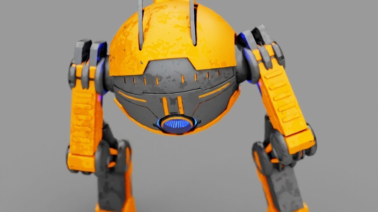 Combat robot  rigged character 3D model_19