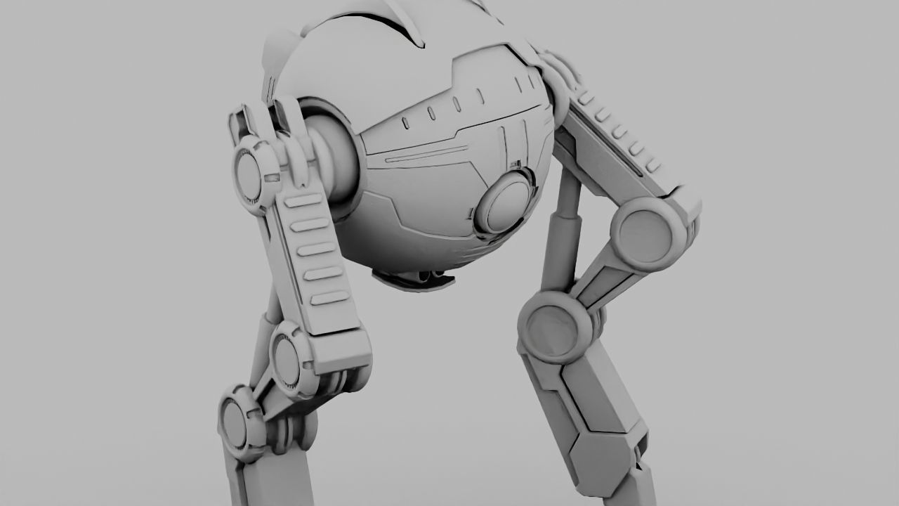 Combat robot  rigged character 3D model_22