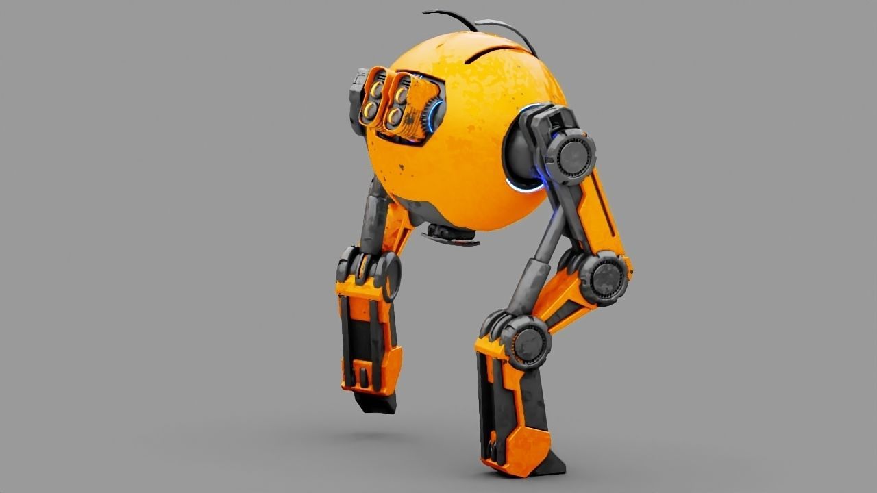 Combat robot  rigged character 3D model_8
