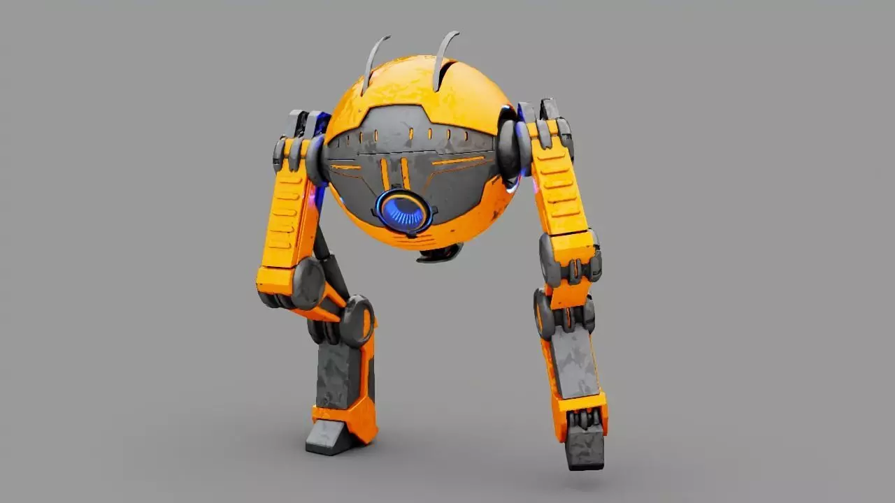 Combat robot  rigged character 3D model_0