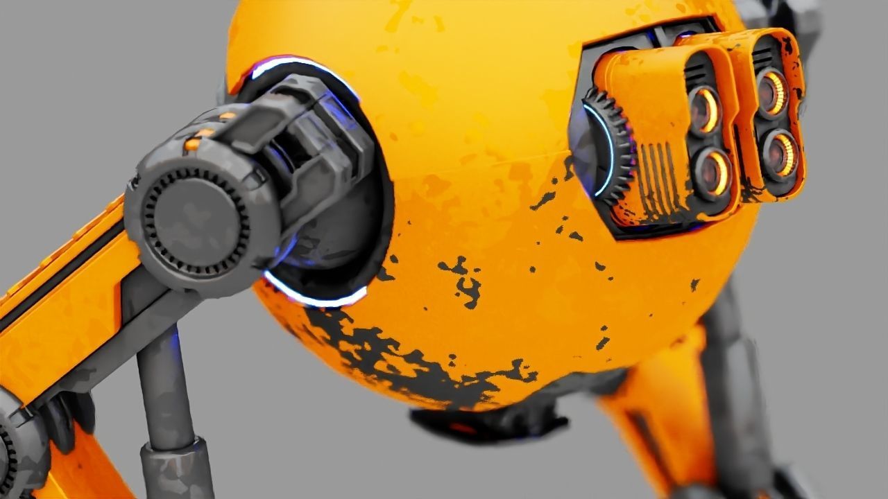 Combat robot  rigged character 3D model_4