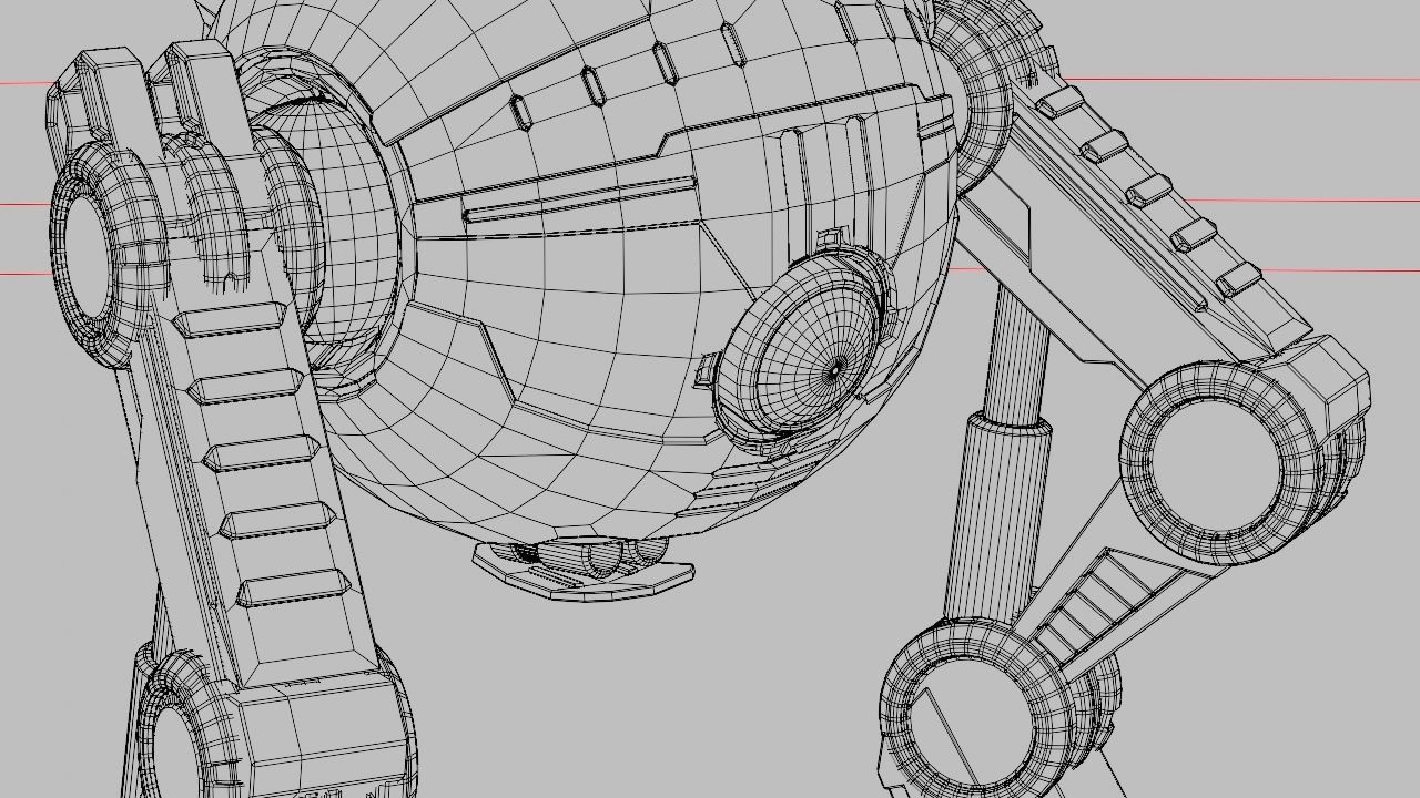 Combat robot  rigged character 3D model_31