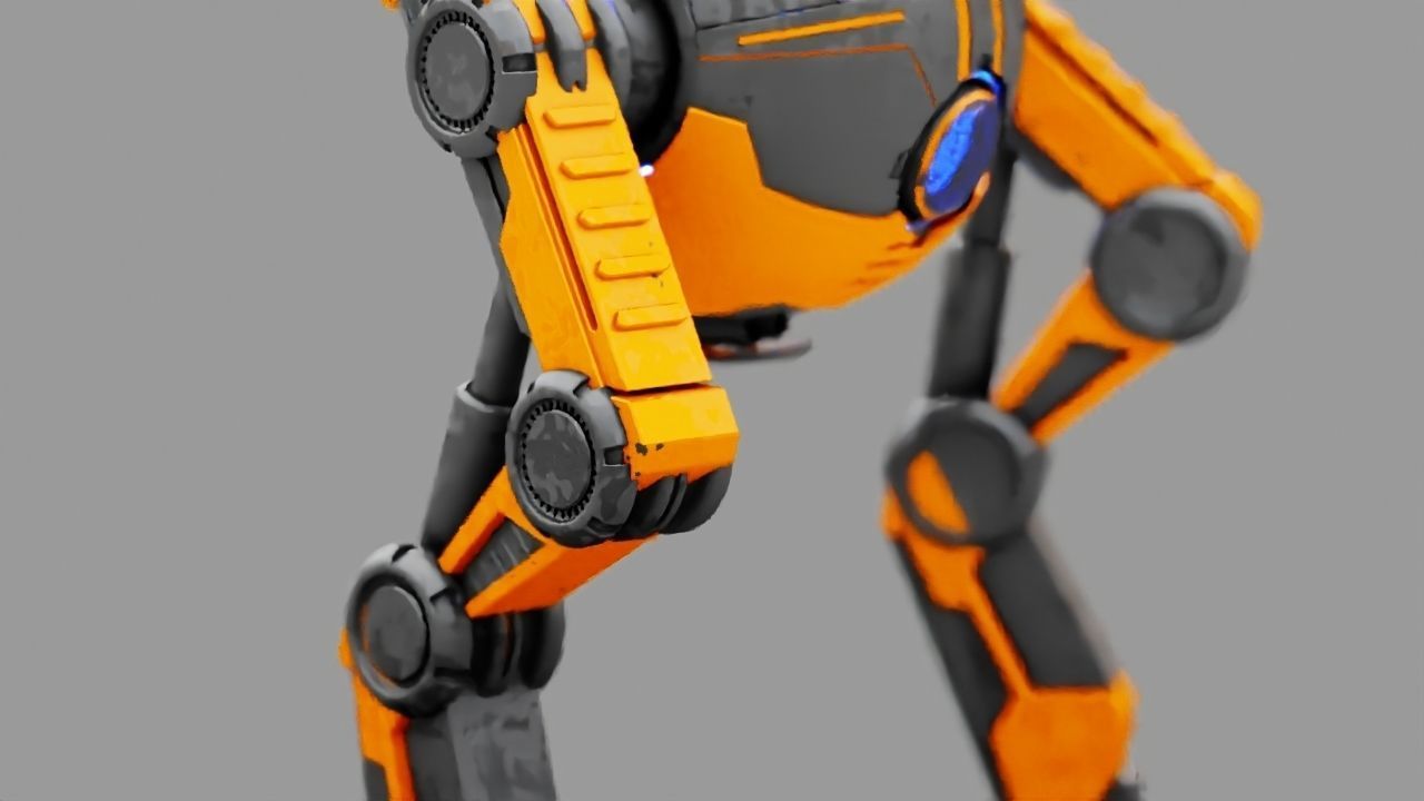 Combat robot  rigged character 3D model_16