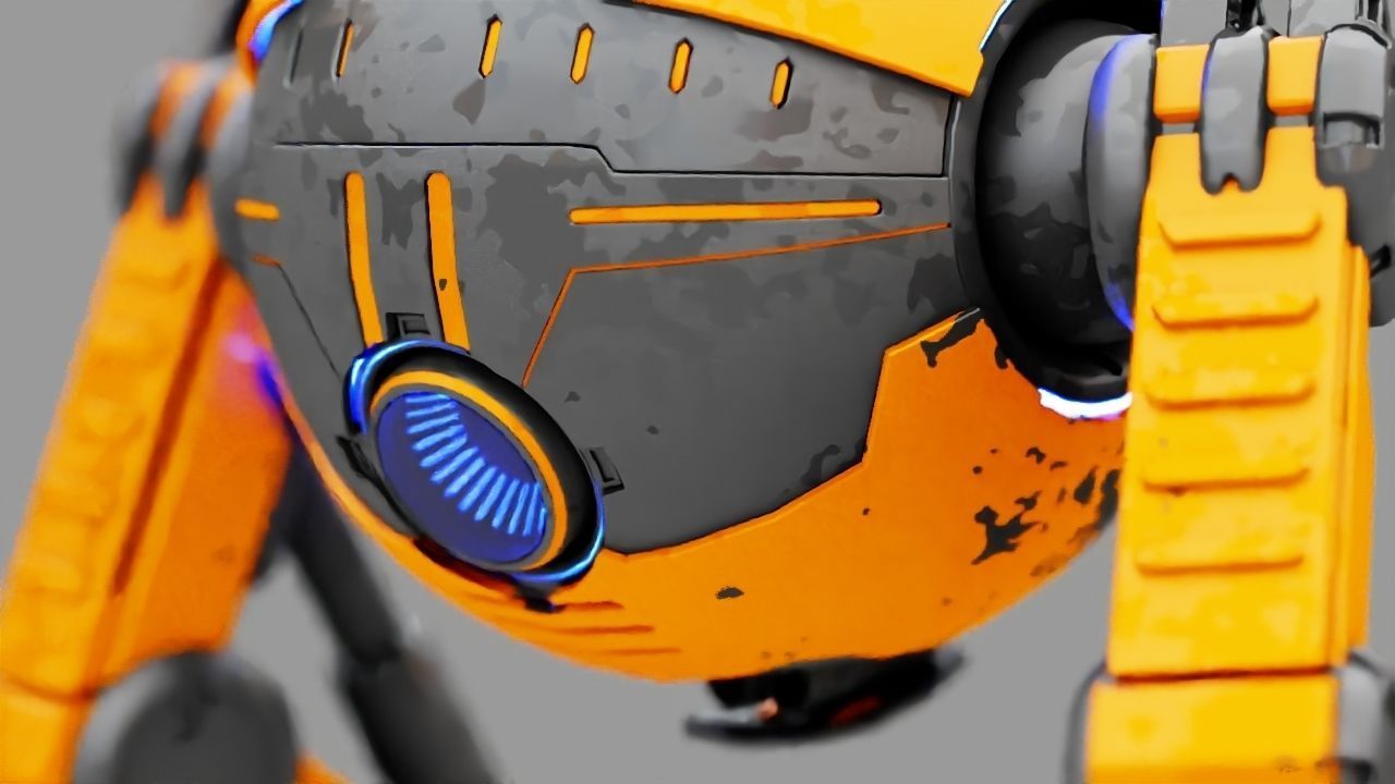 Combat robot  rigged character 3D model_5