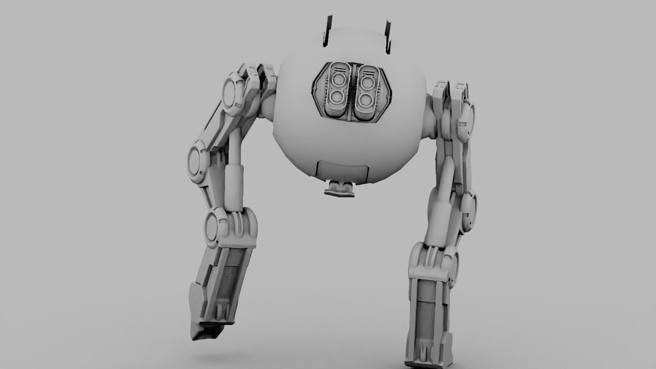 Combat robot  rigged character 3D model_29