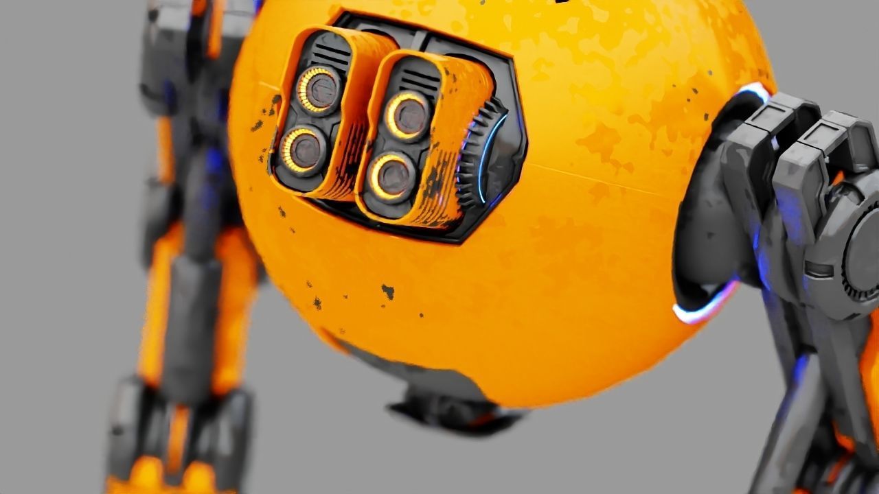 Combat robot  rigged character 3D model_3