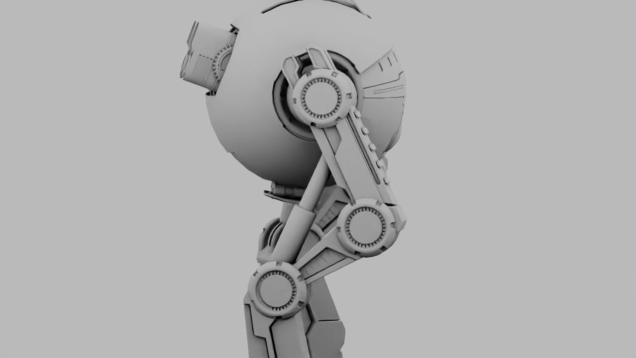 Combat robot  rigged character 3D model_23