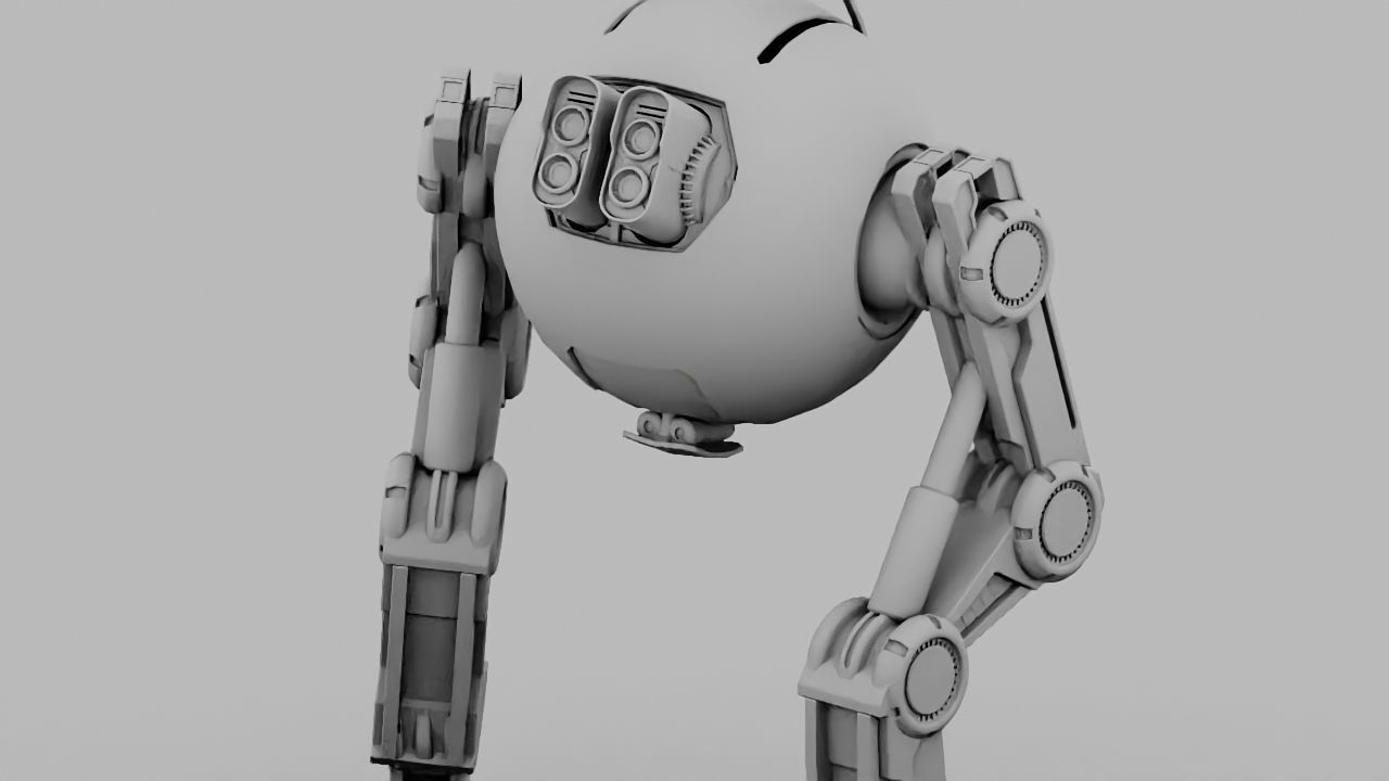 Combat robot  rigged character 3D model_24