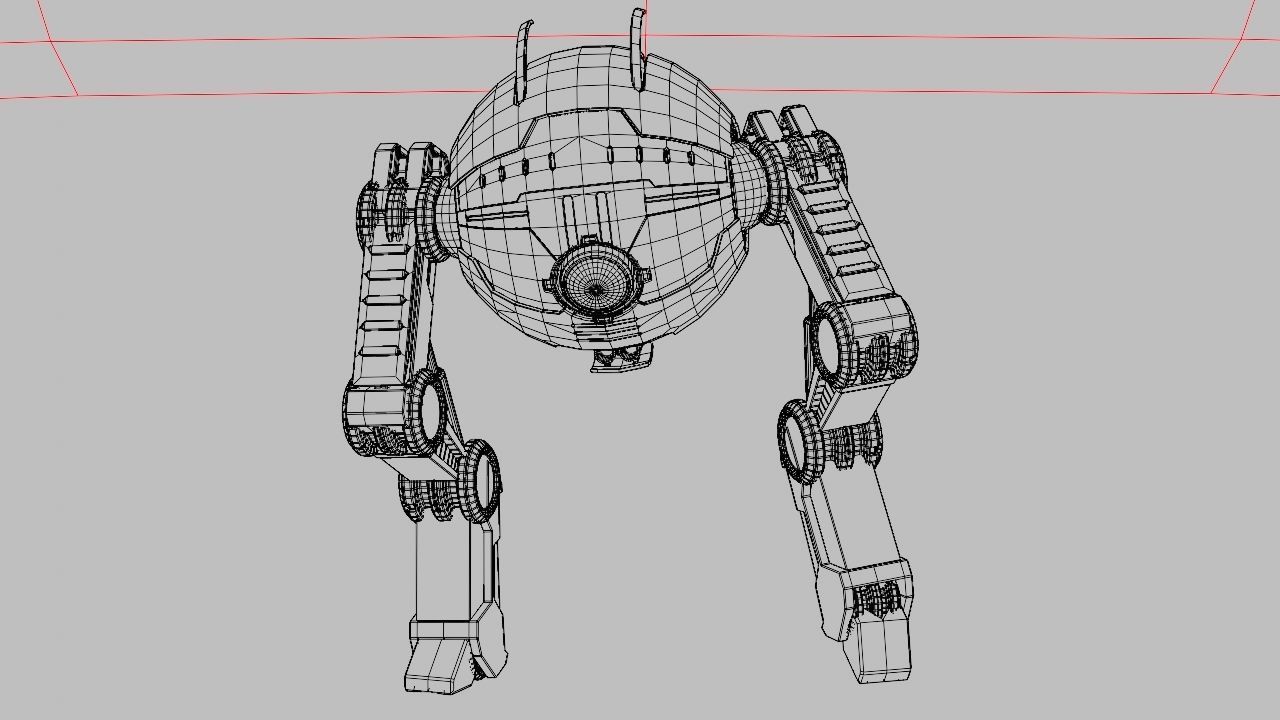 Combat robot  rigged character 3D model_30