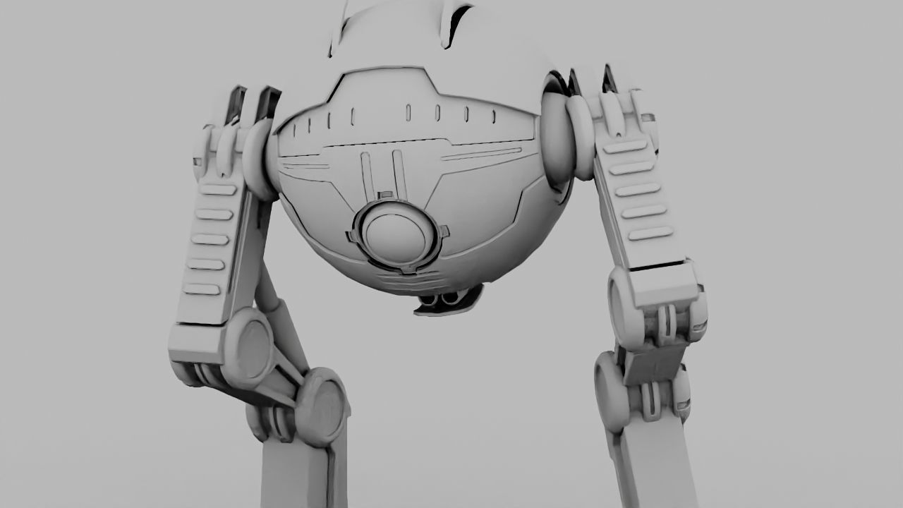 Combat robot  rigged character 3D model_21