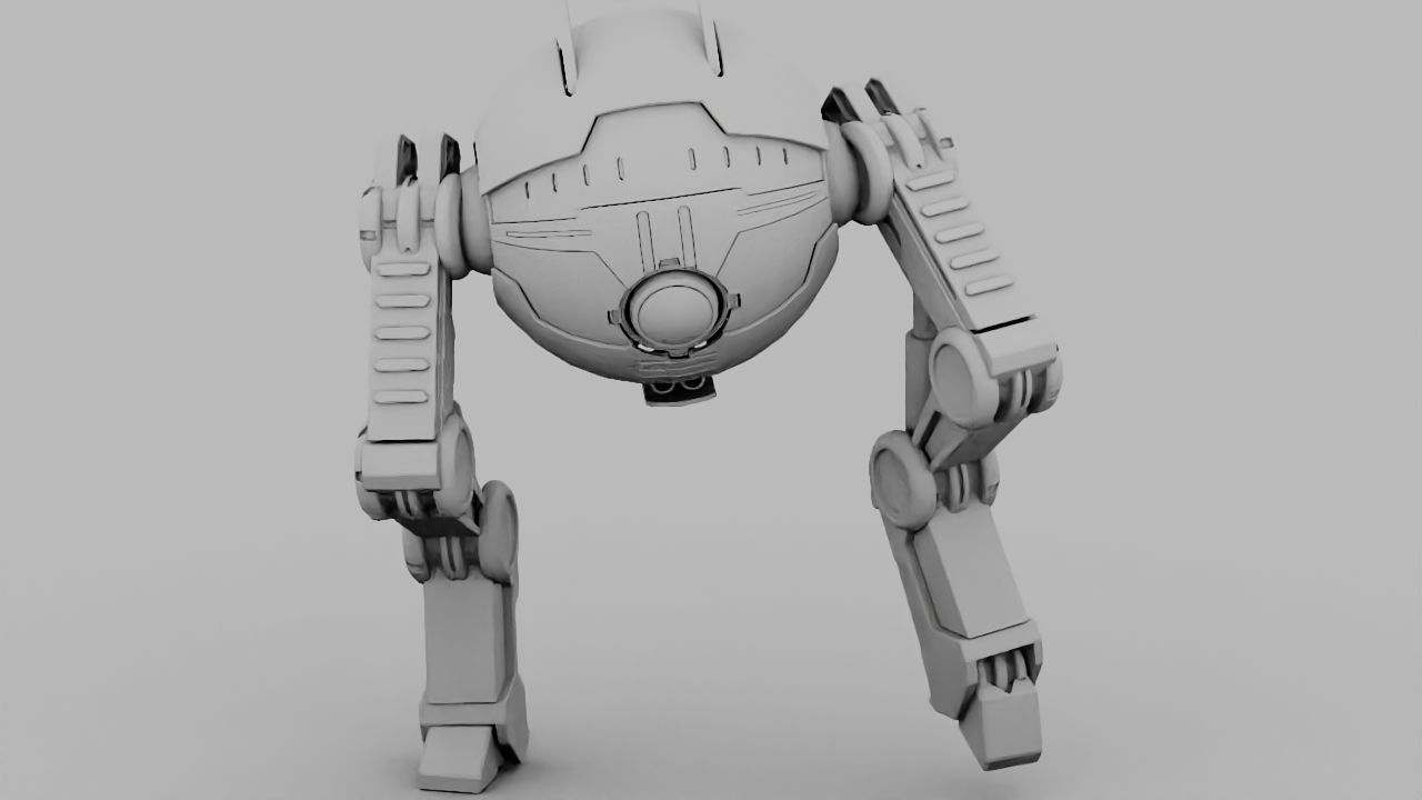 Combat robot  rigged character 3D model_28