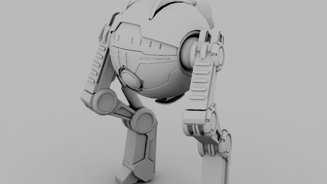 Combat robot  rigged character 3D model_26