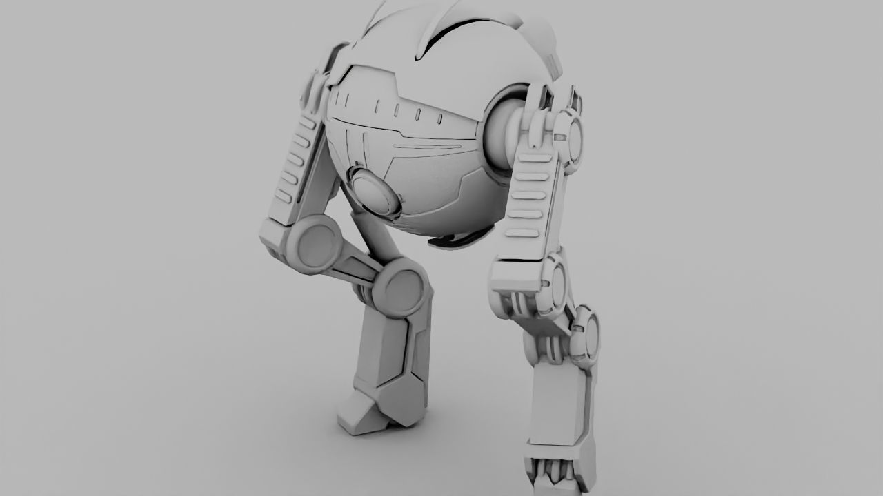 Combat robot  rigged character 3D model_27