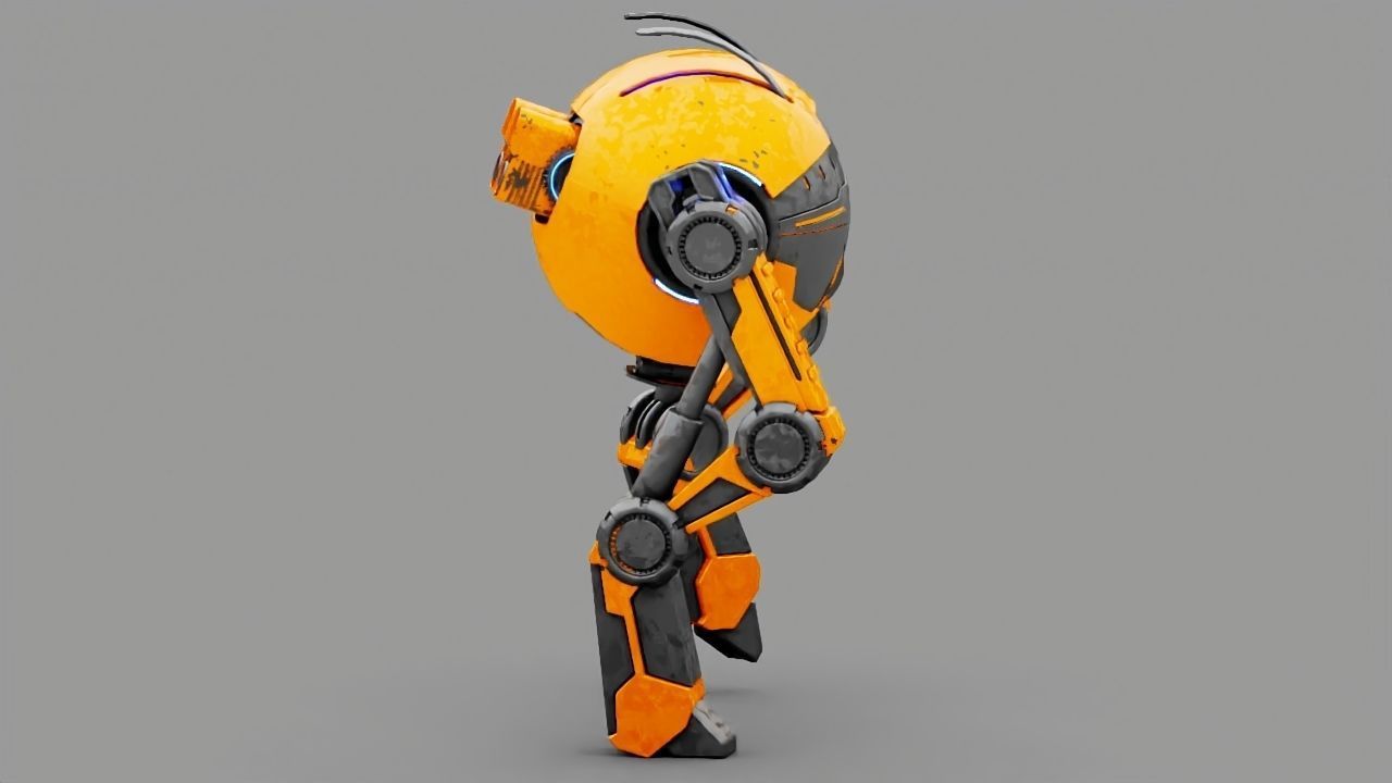 Combat robot  rigged character 3D model_7