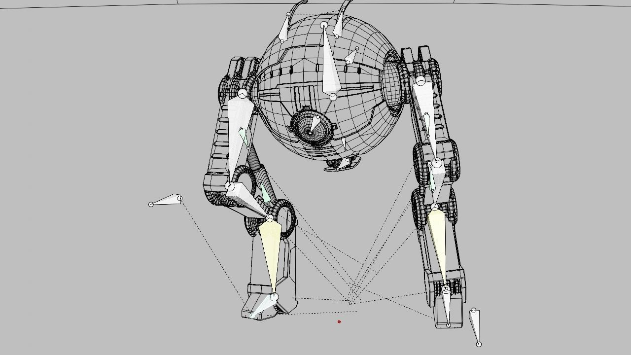 Combat robot  rigged character 3D model_33