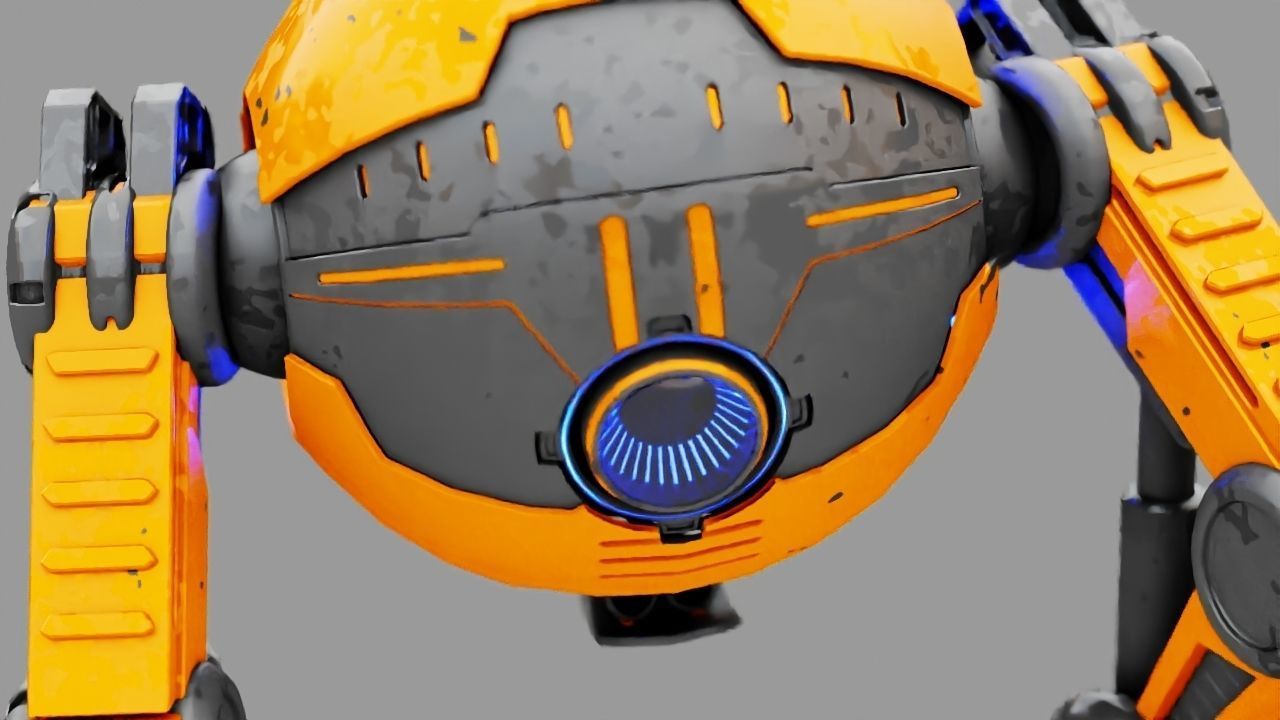 Combat robot  rigged character 3D model_14