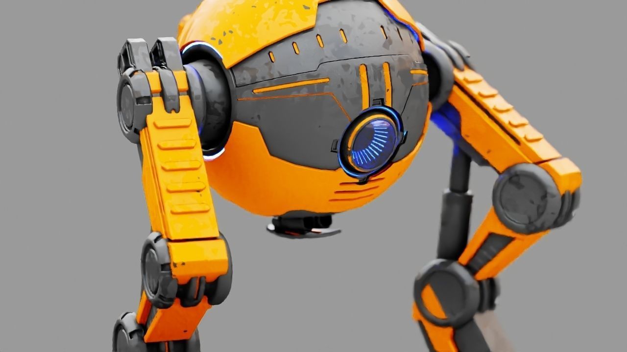 Combat robot  rigged character 3D model_18